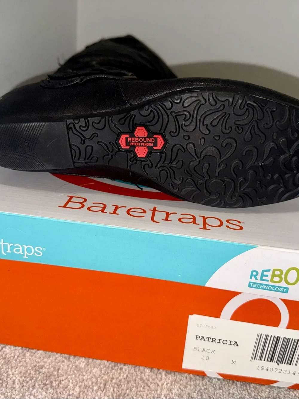 BareTraps “Patricia”  Black, Knee-high, decorative Buckle Boots, Side Zipper